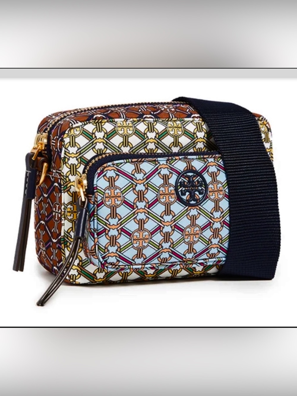 Tory Burch Piper Mini Printed Crossbody Bag Multicolor Logo